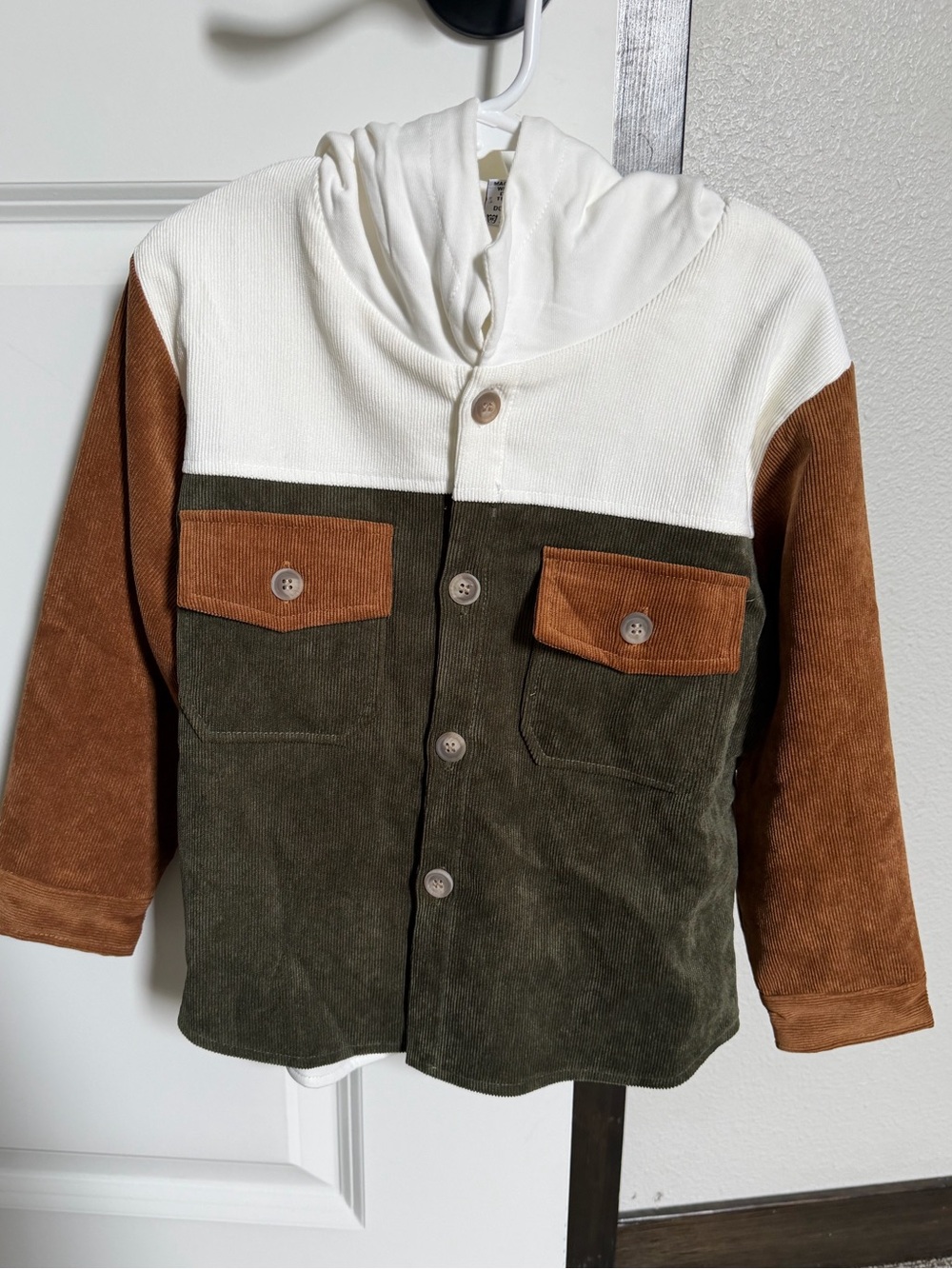 Olive and scout Colorblock Corduroy Hooded Jacket